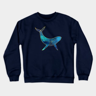 Watercolor Whale Gold and Blue Crewneck Sweatshirt